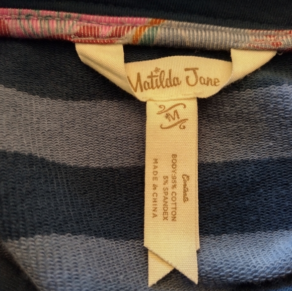 Matilda Jane Blue Striped Fall Breeze Pea Coat Medium - Picture 7 of 10